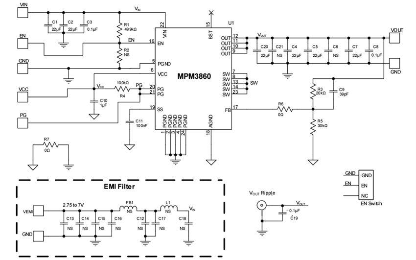 Schematic - Monolithic Power Systems (MPS) EVM3860-QW-00A Evaluation Board Schematic - Monolithic Power Systems (MPS) EVM3860-QW-00A Evaluation Board